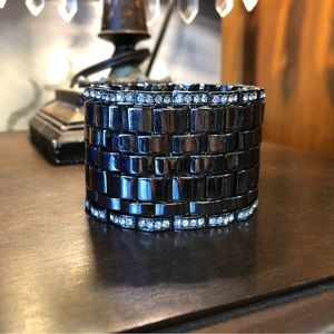 Vintage silver and rhinestone stretch bracelet